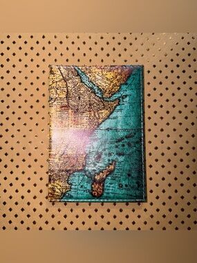 🆕 Passport Holder - Map Pattern in Blue and Yellow